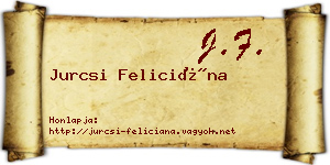 Jurcsi Feliciána névjegykártya